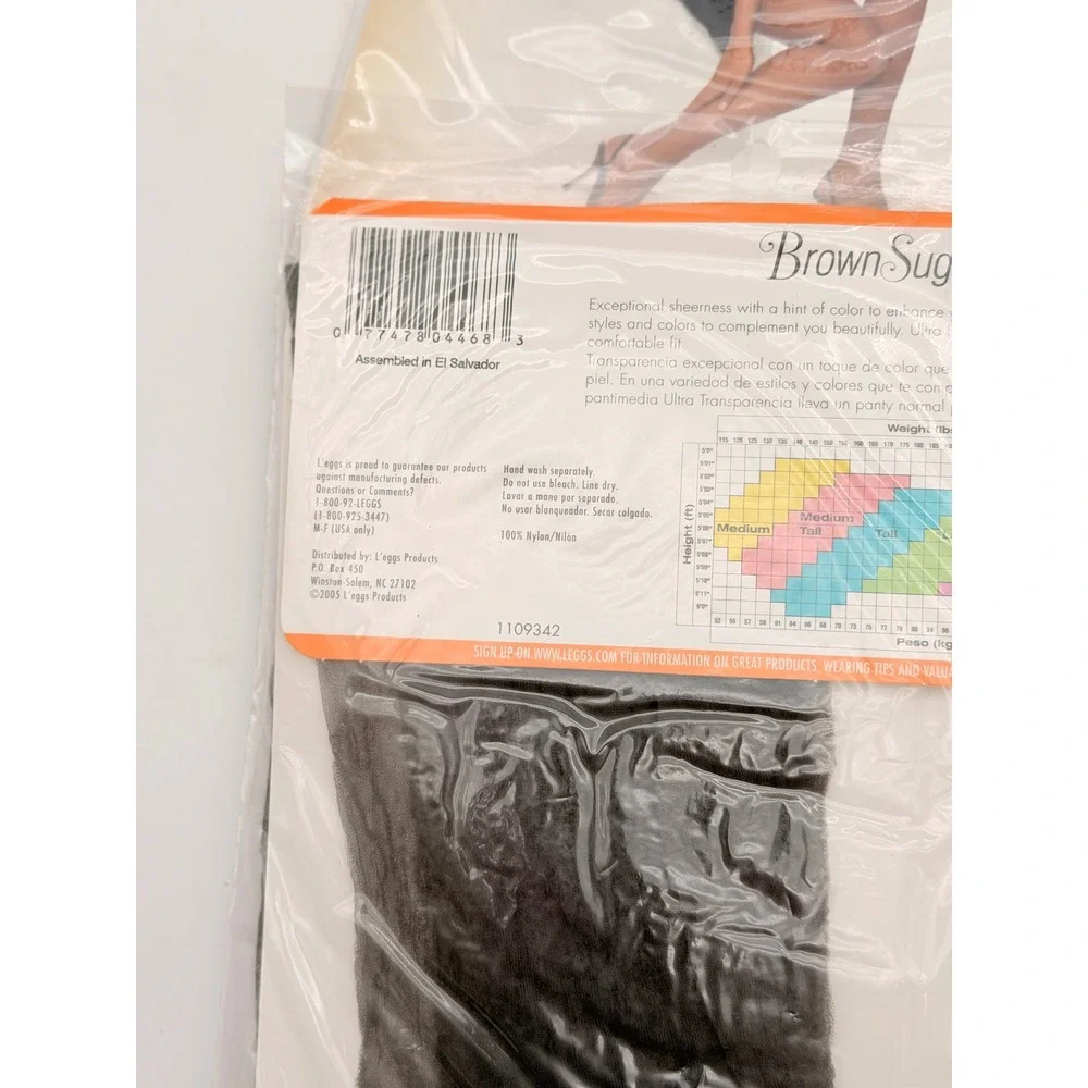 Brown Sugar by Leggs Ultra Ultra Sheer Pantyhose 2pk Off Black Queen XL 04468
